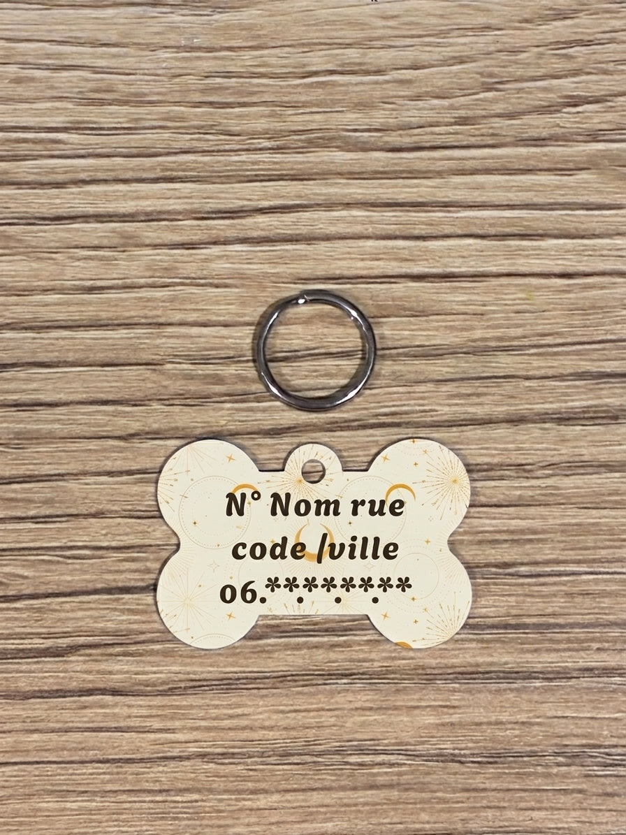🐶 Médaillon Chien Personnalisé en Aluminium – Motif Céleste ✨