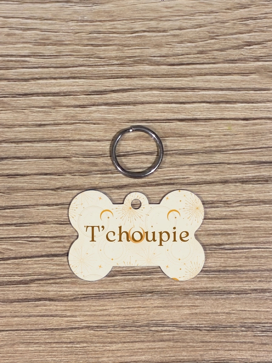 🐶 Médaillon Chien Personnalisé en Aluminium – Motif Céleste ✨
