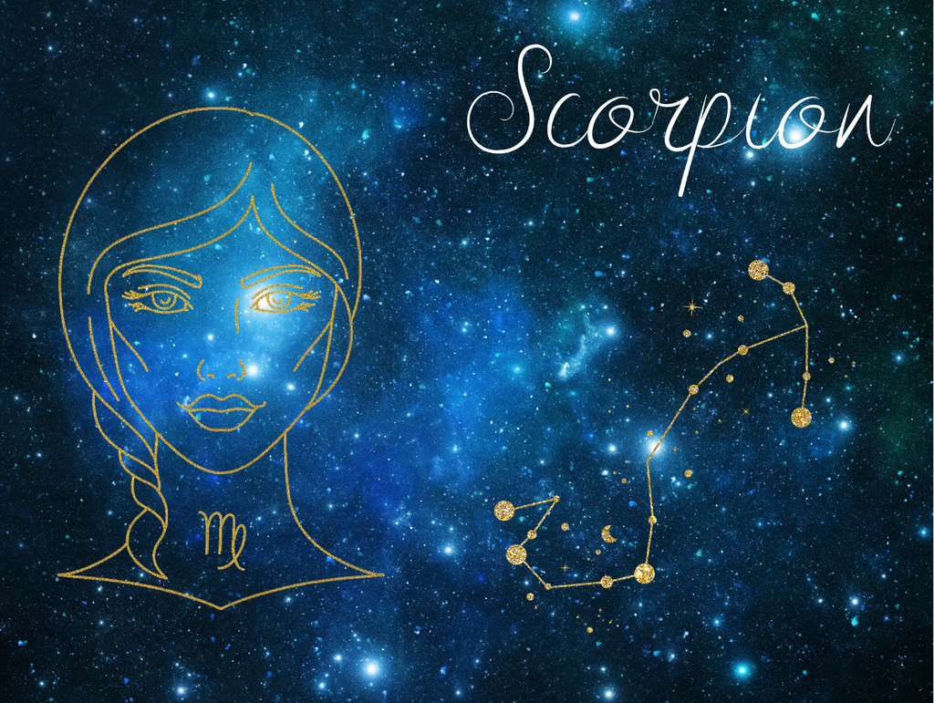 Plaque Astrale Scorpion Aluminium 20x15 cm – Or Solaire / Argent Céleste