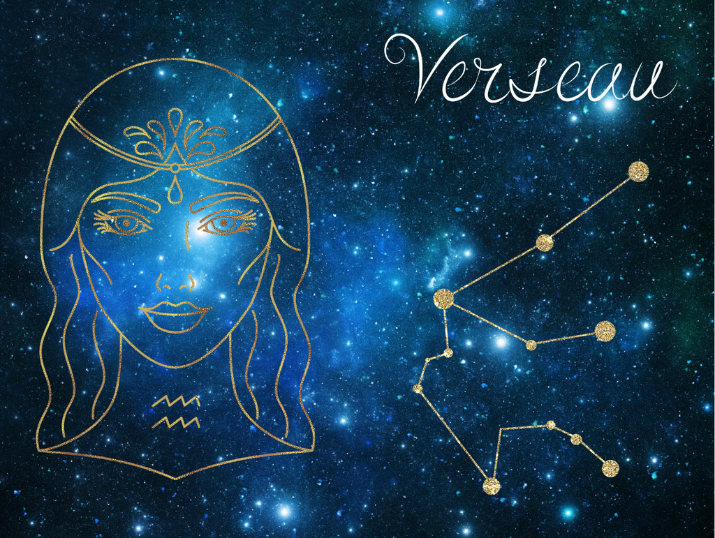 Plaque Astrale Verseau Aluminium 20x15 cm – Or Solaire / Argent Céleste